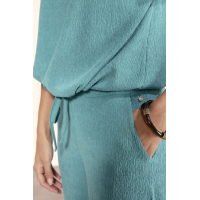 Tramontana Broek Crinkled Deep Aqua Blue